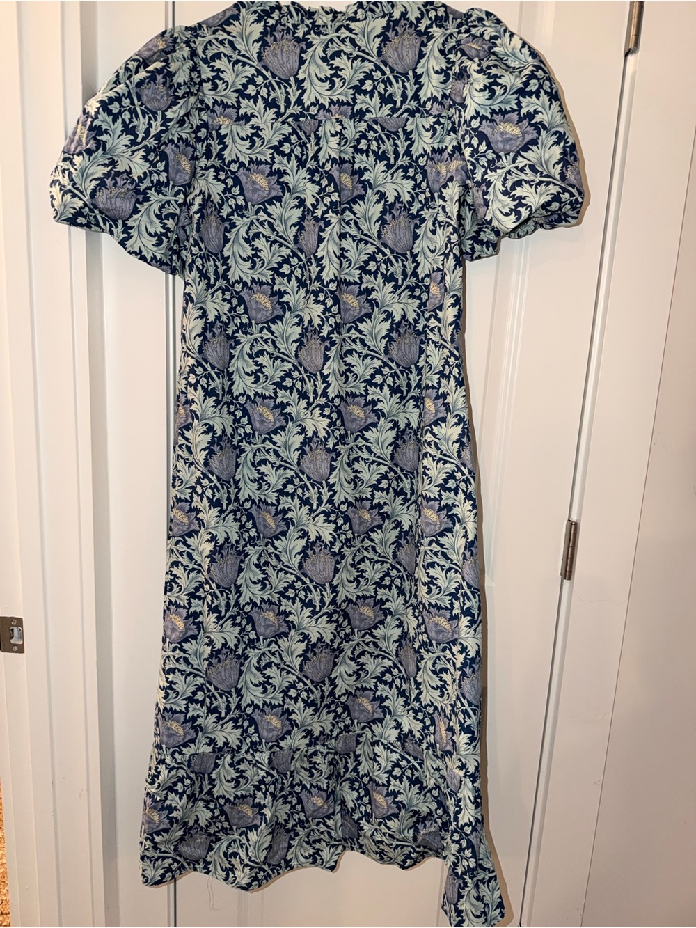 Hyacinth House Dresses | Multi Blue Leafy Floral Mimi Midi Dress - Picture 8 of 8